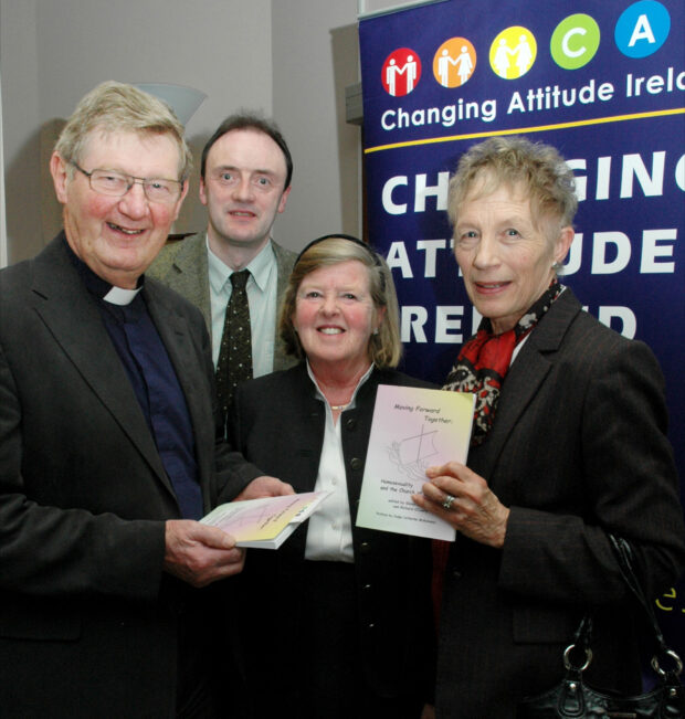 The Ven Gordon Linney, Dr Richard O'Leary, Lady Brenda Sheil and Canon Ginnie Kennerley at the launch of the book "Moving Forward Together: Homosexuality and the Church of Ireland".